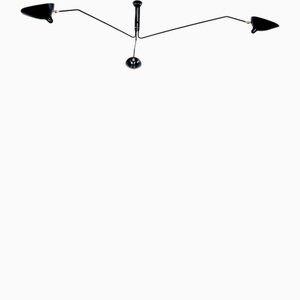 Lámpara de techo con tres brazos giratorios atribuida a Serge Mouille, años 50