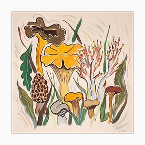 Romina Milano, Wild Mushroom Harvest, 2023, Acrylic on Paper