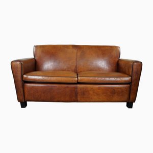 Sofá vintage de cuero marrón