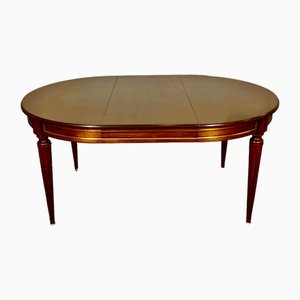 Louis XVI Oval Mahogany Table with Extensions, 1950s