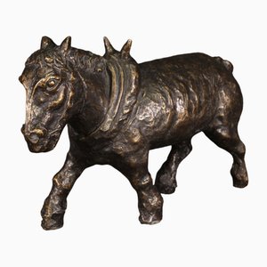 French Artist, Large Donkey Sculpture, 20th Century, Bronze