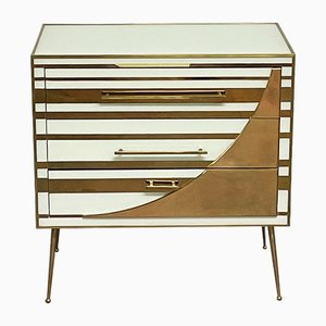 White and Gold Three-Drawer Dresser, 1990s