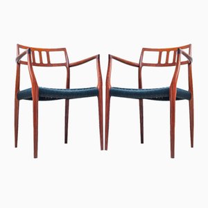 Model 64 Rosewood Carver Chairs by By Niels Otto (N. O.) Møller for J L Moller, Denmark, 1966, Set of 2