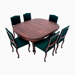 Dining Table and Chairs, France, 1890s, Set of 7