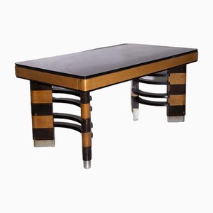 Italian Rationalist Dining Table with Metal Elements, 1920
