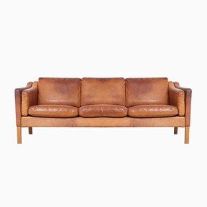 2323 Ledersofa von Borge Mogensen für Fredericia, 1970er