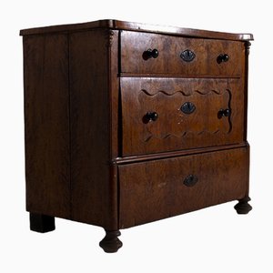 Italian Sicilian Chest of Drawers in Briar Wood, Late 1800s