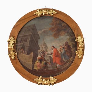 Artista italiano, La curación del criado del centurión, 1830, Óleo sobre lienzo redondo