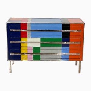 Three Drawers in Multicolored Glass, 1980s