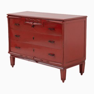 Commode à Tiroirs Rouge attribuée à A Piero Portalupi, Italie, 1920s