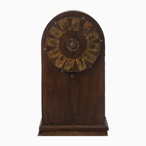 Wooden Roulette Game Wheel with Applied Figures, 1840s