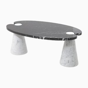 Mesa de centro en blanco y negro para Skipper de Angelo Mangiarotti, 1979