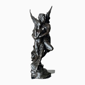 Bronzestatue der Liebe und Psyche, Frankreich, 1930er
