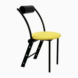 Postmodern Chair with Yellow Seating, 1980s