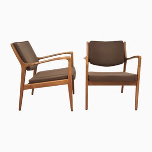 Fauteuils Scandinaves en Hêtre par Karl-Erik Ekselius pour Joc Vetlanda, 1960, Set de 2