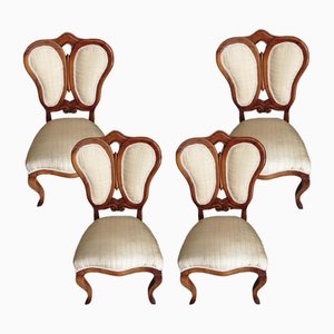 Modernist Dining Chairs in Walnut, 1880s, Set of 4