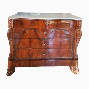 Spanish Mahogany Dresser with White Marble Cover