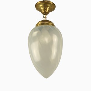 Lámpara colgante Mid-Century con pantalla de Murano en forma de gota, años 60