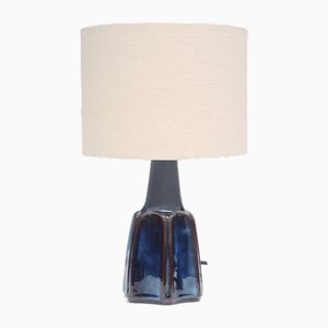 Danish Blue & Black Table Lamp by Einar Johansen for Søholm, 1960s