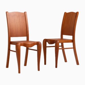 Wood Chairs by Philippe Starck for Driade, 1989, Set of 2