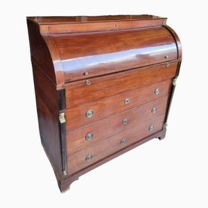Empire Secretary with Barrel Lid and Heigh Table Tray