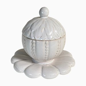 Azucarero francés de porcelana de Sue & Mare, siglo XX