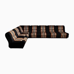 Vintage Modular Sofa Element with Geometric Lines, 1970s, Set of 7