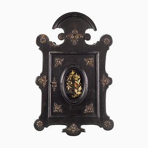 Small Louis Philippe Black Wooden Wall Hanging Key Cabinet, 1890s