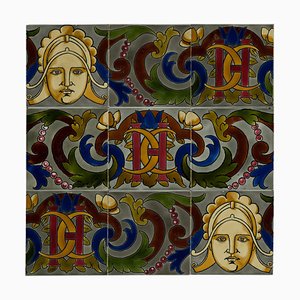 Panel de azulejos modernistas de Utschneider Sarreguemines, 1905