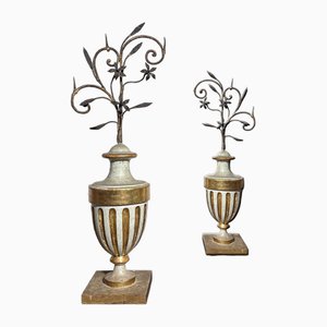 Neoclassical Palm Vases, Set of 2