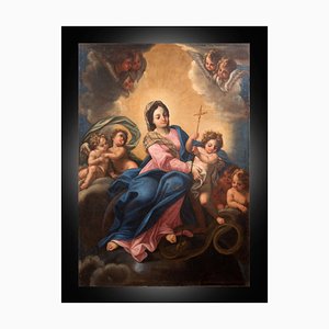 Virgen Inmaculada con Jesús Cacciatore, Napoli, década de 1800, Lienzo