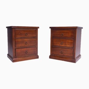 Wooden Bedside Tables, 1980s, Set of 2