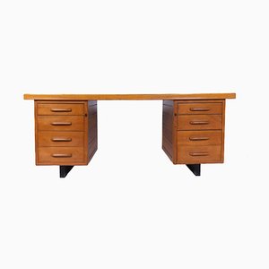 Wooden Desk with Eight Drawers by Anonima Castelli, 1950s