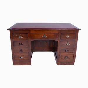 Wooden Desk with Leather Top