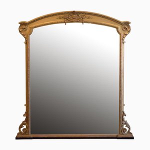 Large Victorian Giltwood Overmantle Mirror, 1850s