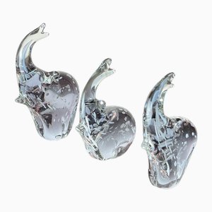 Murano Glass Elephants, Italy, 1970s, Set of 3