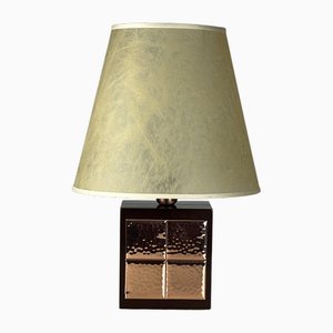 Italian Table Lamp in Walnut and Copper, 1990s