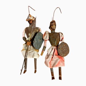 Sicilian Puppets, 19th Century, Set of 2