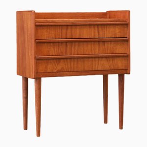 Danish Bedside Table in Teak with Three Drawers, 1960s