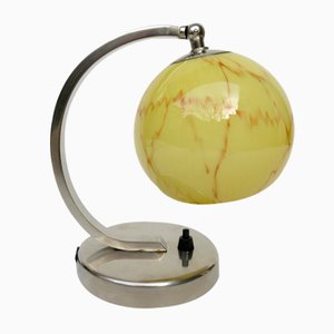 Lámpara de mesita de noche Bauhaus niquelada, años 30