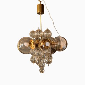 Chandelier in Cut Glass and Gilt Brass, 1970s