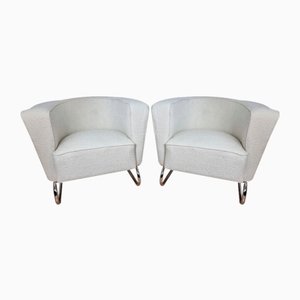Chromed Armchairs by Jindrich Halabala, 1930s, Set of 2