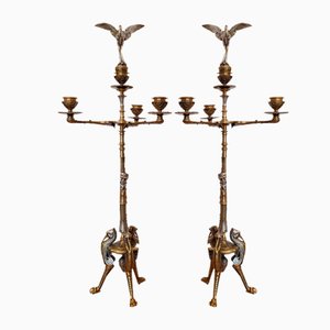 Candelabri Napoleone III in bronzo, XIX secolo, set di 2