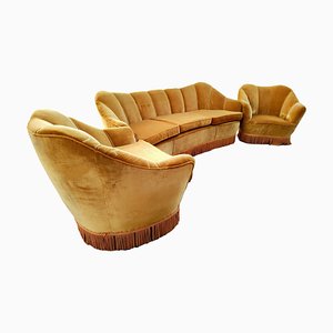 Sofa und Sessel im Stil von Gio Ponti von Isa Bergamo, 1960er, 3er Set