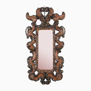 Florentine Mirror with Carved Decorated Red, 1970s