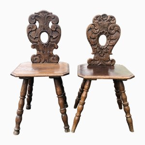 Antique Farmer's Chairs in Oak, Set of 2