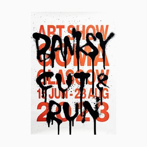 Affiche de l'exposition Banksy GDP Rat Cut and Run