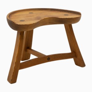 Three Legged Stool in Pine from Krogenæs Møbler, Norway, 1960s