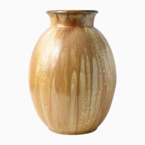 Brown Drip Glaze Stoneware Vase by Roger Guerin for Gerard Muller, 1930s