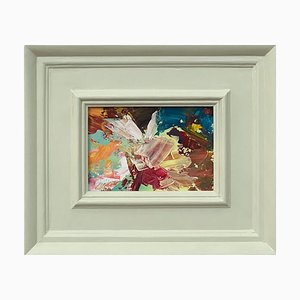 Angela Wakefield Miniature Abstract Canvas Art with Muted Greens & Blues by Artist, 2022